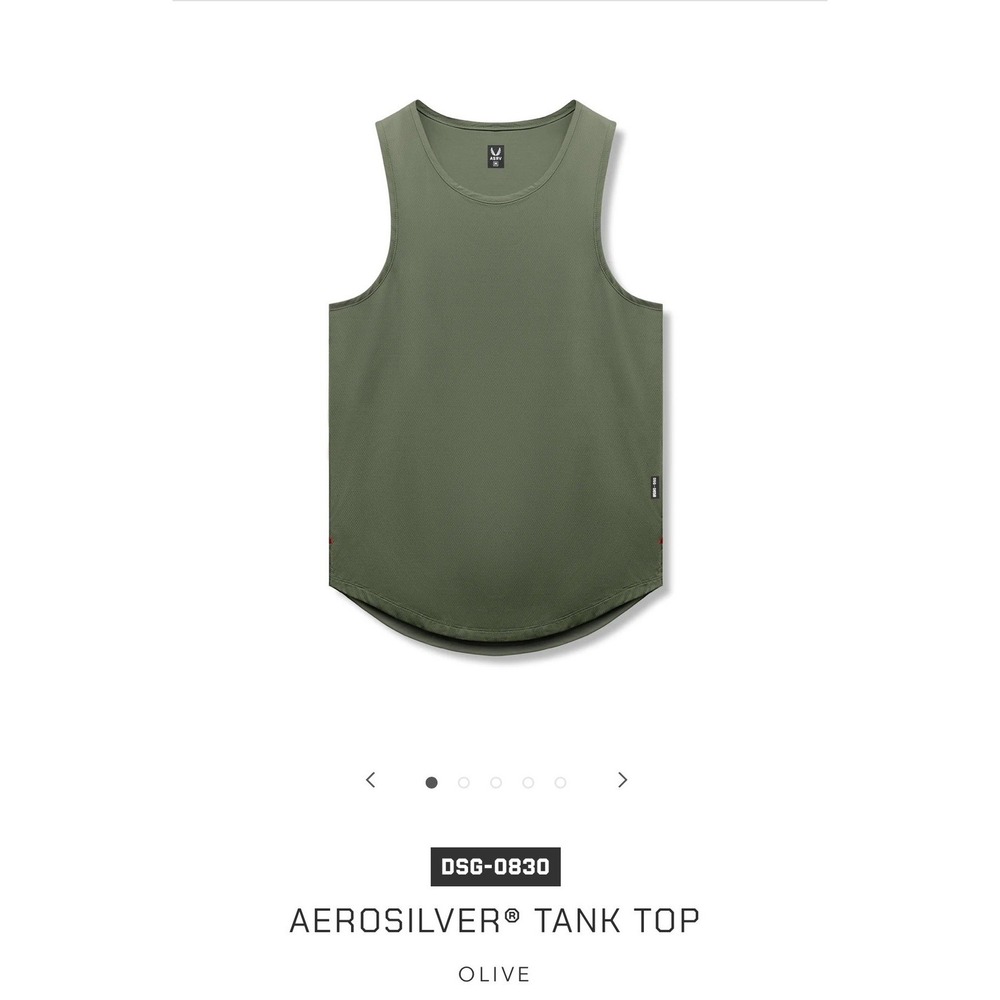 ASRV Aerosilver Olive Green Tank Top Lightweight Training DSG-0830 Mens M